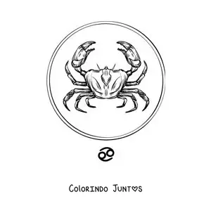 Desenho para colorir de caranguejo realista do signo de Câncer