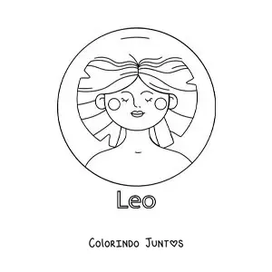 Desenho para colorir de mulher do signo de Leão