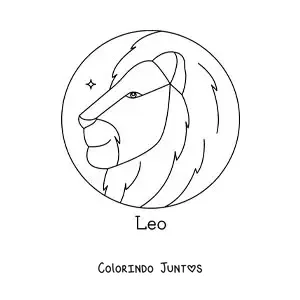 Desenho para colorir de leão de Leão com o nome do signo