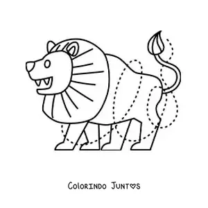 Desenho para colorir do leão do signo de Leão fácil