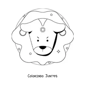 Desenho para colorir do leão de Leão animado grande