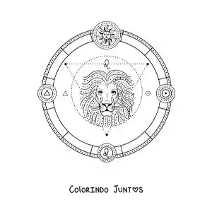 Desenho para colorir de símbolos do signo do zodíaco Leão