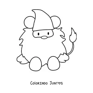 Desenho para colorir de gnomo do signo de Leão kawaii animado