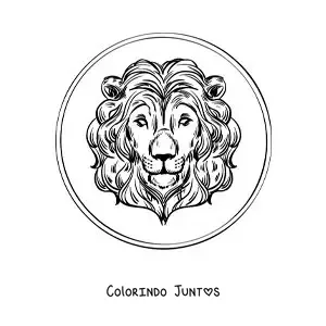 Desenho para colorir de leão do signo de Leão realista