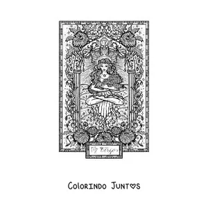 Desenho para colorir de carta do signo de Virgem