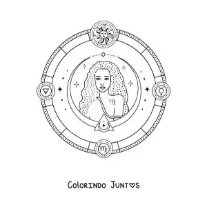 Desenho para colorir de símbolos do signo de Virgem