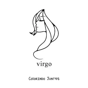 Desenho para colorir do signo de Virgem fácil