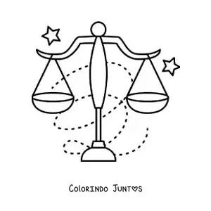 Desenho para colorir de símbolo do signo de Libra fácil para crianças