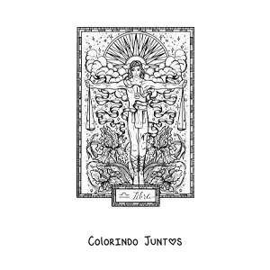 Desenho para colorir de carta do signo de Libra