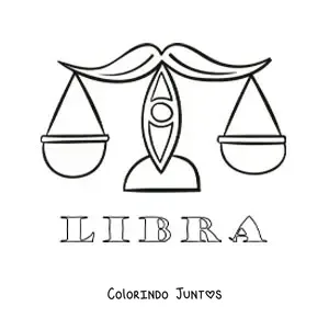 Desenho para colorir de balança do signo de Libra com seu nome