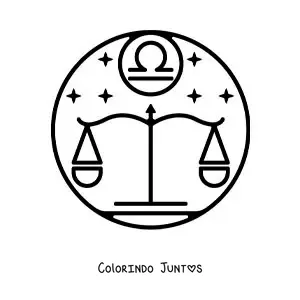 Desenho para colorir de balança do signo de Libra fácil
