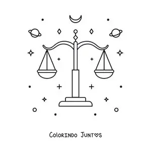 Desenho para colorir de constelação de Libra