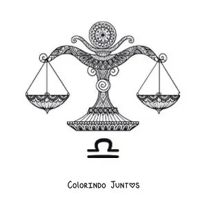 Desenho para colorir de mandala do signo de Libra