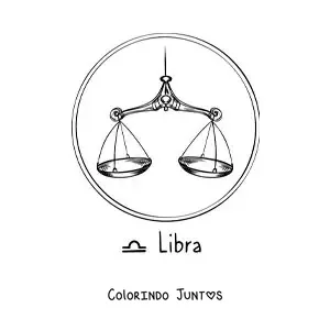 Desenho para colorir de balança realista do signo do zodíaco Libra