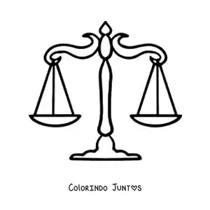 Desenho para colorir de balança da justiça fácil