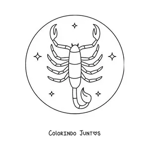 Desenho para colorir de escorpião de Escorpião com estrelas
