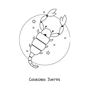 Desenho para colorir de escorpião de Escorpião fácil