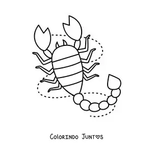 Desenho para colorir do signo de Escorpião animado fácil