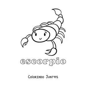 Desenho para colorir de escorpião de Escorpião fácil com seu nome