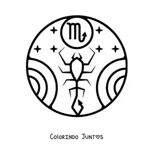 Desenho para colorir de símbolo de Escorpião fácil para crianças