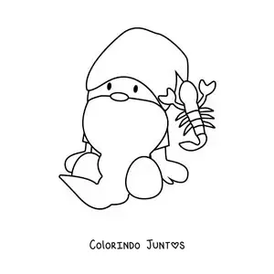 Desenho para colorir de gnomo animado infantil do signo de Escorpião