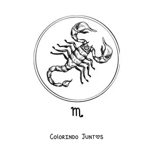 Desenho para colorir de escorpião realista do signo de Escorpião