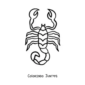 Desenho para colorir de escorpião fácil