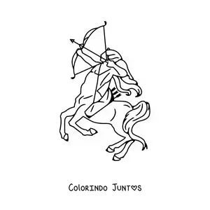 Desenho para colorir do arqueiro de Sagitário animado