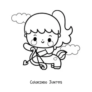 Desenho para colorir de menina centauro arqueira kawaii de Sagitário