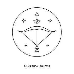 Desenho para colorir de arco de Sagitário fácil