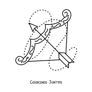Desenho para colorir de símbolo de Sagitário fácil para crianças