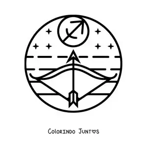Desenho para colorir de símbolo de Sagitário fácil