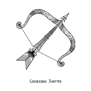 Desenho para colorir de mandala do signo de Sagitário