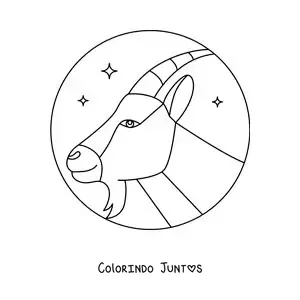 Desenho para colorir de símbolo de Capricórnio animado fácil