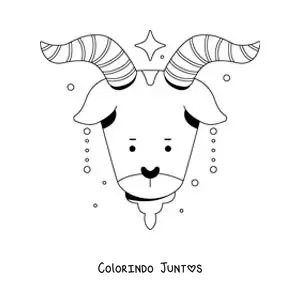 Desenho para colorir do signo de Capricórnio animado infantil