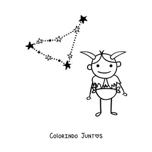 Desenho para colorir da mitologia do signo de Capricórnio e a sua constelação