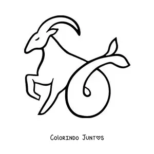 Desenho para colorir de emoji de Capricórnio