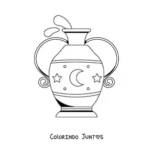 Desenho para colorir de jarra com água fácil