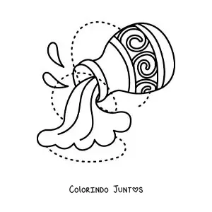 Desenho para colorir de símbolo do signo de Aquário