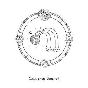 Desenho para colorir de símbolos de Aquário