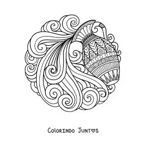 Desenho para colorir de mandala do signo de Aquário