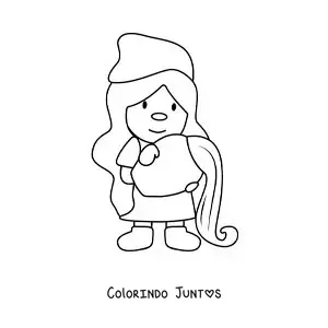 Desenho para colorir de gnomo animado infantil do signo de Aquário