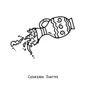 Desenho para colorir de uma jarra derramando água
