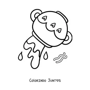 Desenho para colorir do signo de Aquário kawaii