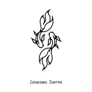 Desenho para colorir de símbolo de Peixes simples