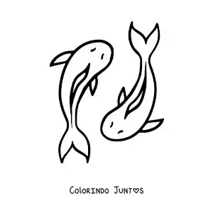 Desenho para colorir de emoji de Peixes