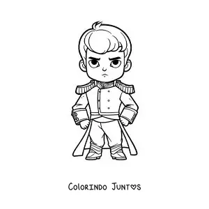 Desenho para colorir de Napoleão Bonaparte kawaii