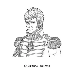 Desenho para colorir de Napoleão Bonaparte em estilo realista