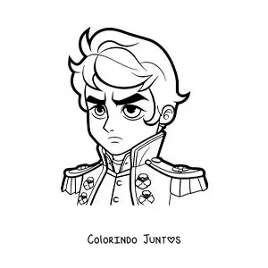 Desenho para colorir de Napoleão Bonaparte kawaii animado
