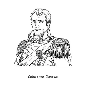 Desenho para colorir de Napoleão Bonaparte em estilo realista